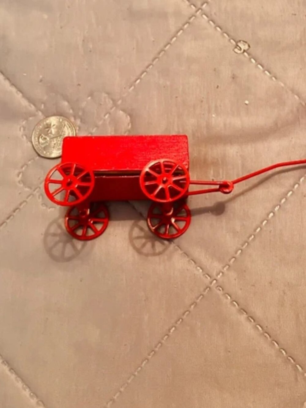 red wagon. Miniature. Dollhouse